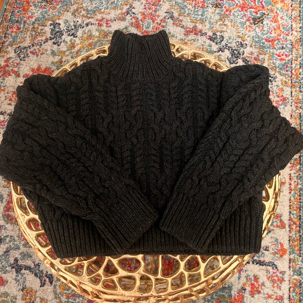 Zara cropped chunky sweater.